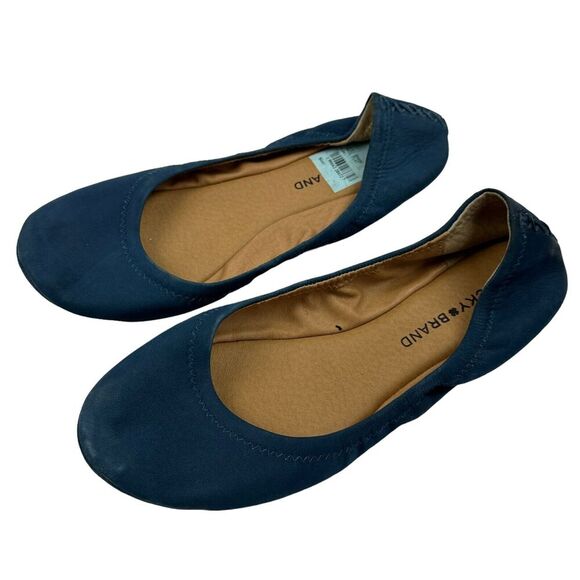 Lucky Brand Emmie Blue Ballet Flats Women’s Sz 8M Leather Soft Slip On - Picture 1 of 10
